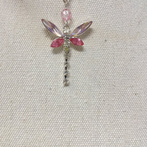 Avon Dragonfly Anywhere Charm Pink Zipper Pull Purse Pendant - Picture 3 of 8